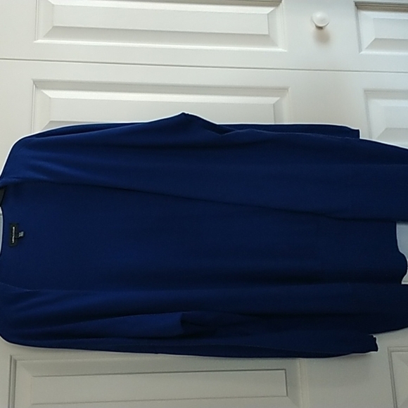 Lord & Taylor Cobalt Blue Open Front Cardigan Duster Sweater XL - Picture 1 of 11